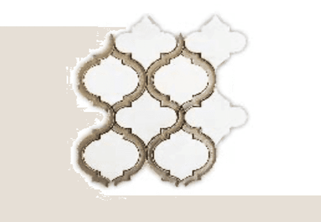 Mango Tile Nassau White and Grey Outline JLWJ110, Mango Tile and Mosaics