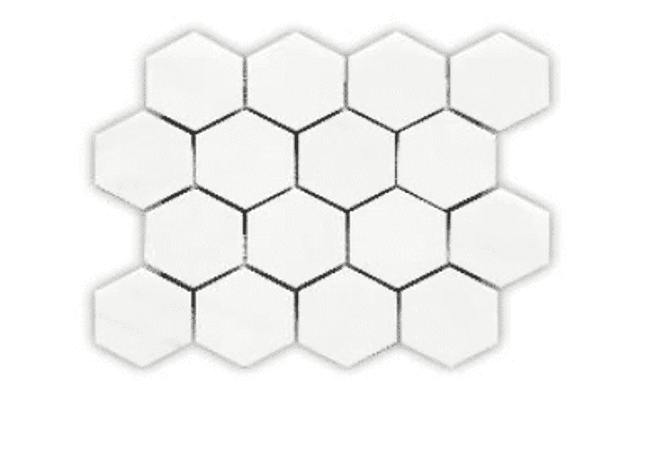 Mango Tile Oriental White 3 Hexagon MG688, Mango Tile and Mosaics