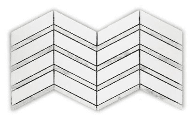 Mango Tile Roma Bianco Chevron MG894, Mango Tile and Mosaics