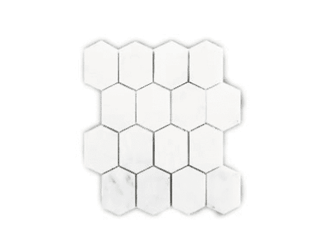 Mango Tile Royal White Long Hexagon Polished MG603, Mango Tile and Mosaics