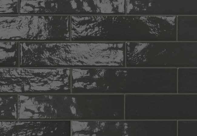 Midgley West Elements Design Black Tile 3"x12" Brick - Glossy — Midgley West