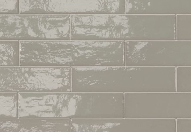 Midgley West Elements Design Grey Tile 3"x12" Brick - Glossy, Midgley West