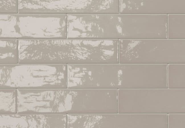 Midgley West Elements Design Taupe Tile 3"x12" Brick - Glossy, Midgley West