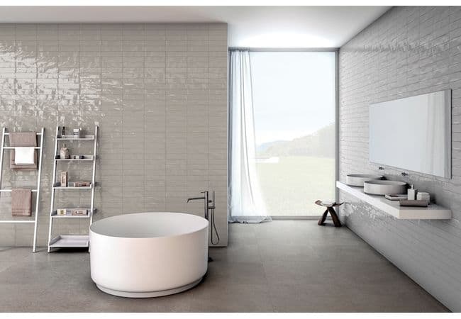 Neshada Tile Maiolica Silver Gloss 3" x 12" Ceramic, Neshada Tile & Stone