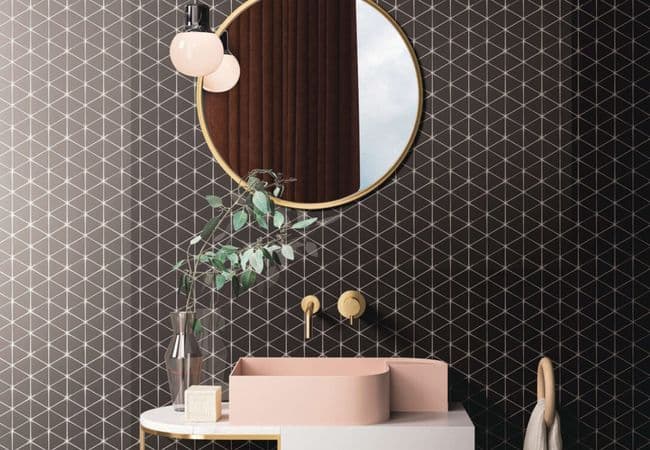 Neshada Tile Diamante Charcoal Glass Mosaic, Neshada Tile & Stone