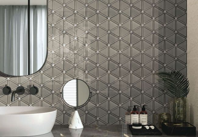 Neshada Tile Diamante Smoke Glass Mosaic, Neshada Tile & Stone