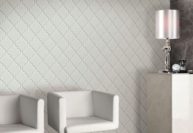 Neshada Tile Galaxy Ice Arabesque 4" Glass Mosaic, Neshada Tile & Stone