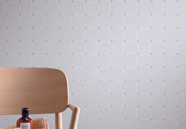 Neshada Tile Thassos Large Basketweave Polished Marble Mosaic, Neshada Tile & Stone