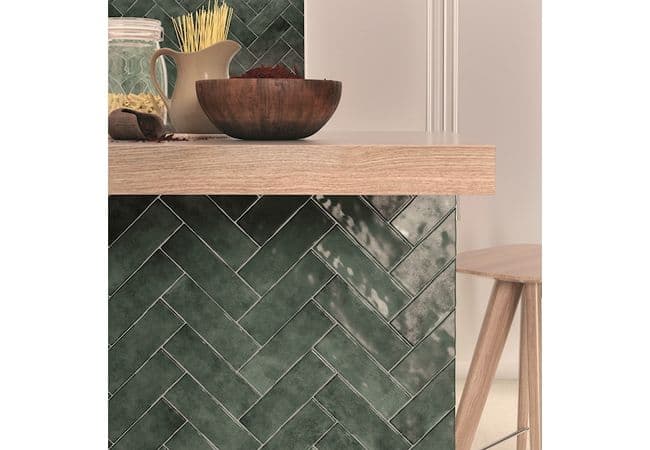 Neshada Tile Borgo Green Crackle Gloss 2.5" x 8" Porcelain, Neshada Tile & Stone