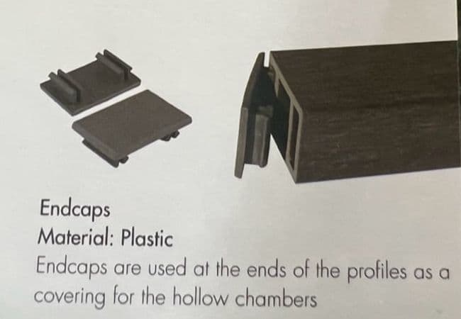NewTechWood EC 17 End Caps Compatible With UH17 Screen and Partition Beams Available in all UH17 Colors, Newtechwood