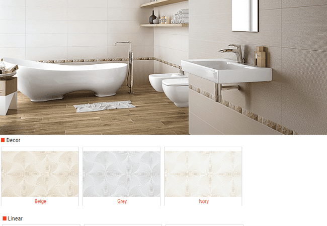 Olympia Meridian Decor & Linear Wall Tiles Color: Beige, Grey, Ivory Size: 10 X 30, Olympia Tile