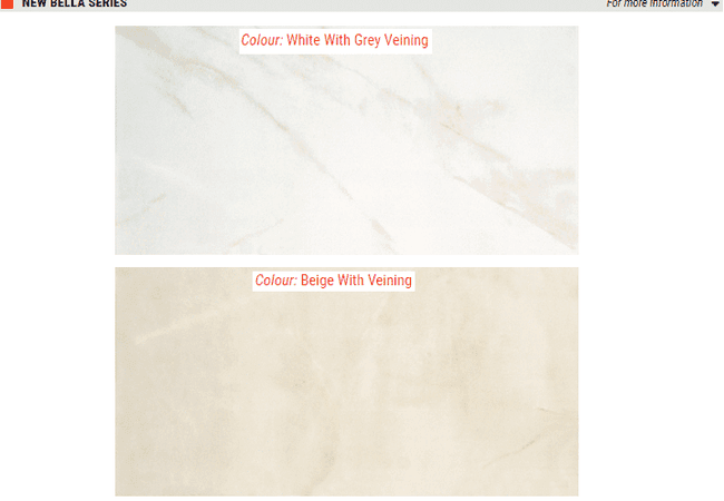 Olympia New Bella Gloss Ceramic Wall Tiles Color: White With Grey Veining, Beige With Veining Size: 10 X 20, Olympia Tile