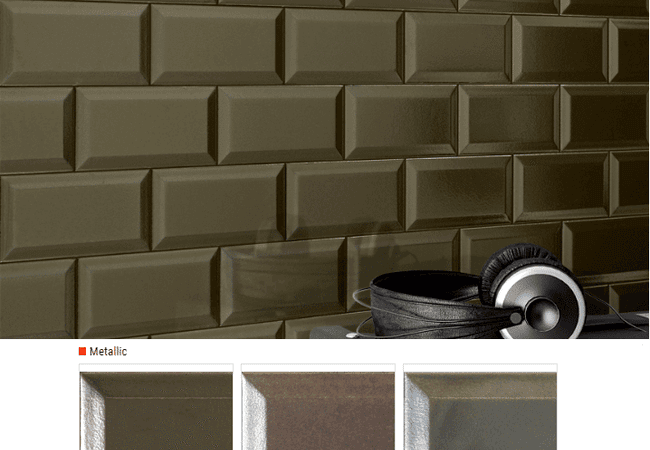 Olympia Prism Metallic Bevelled Subway Tiles Color: Bronze, Copper, Silver Size: 3 X 6, Olympia Tile