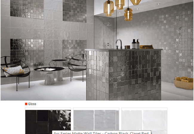 Olympia Shard Gloss Ceramic Wall Tiles Color: Black, Grey, White Size: 13 X 13, Olympia Tile