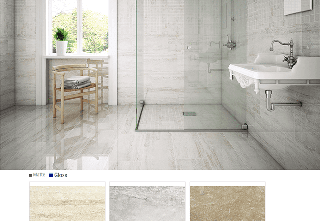 Olympia Heritage Matte and Gloss Glazed Porcelain Tiles Color: Beige, Gris, Noce Size: 12x24 18x18, Olympia Tile