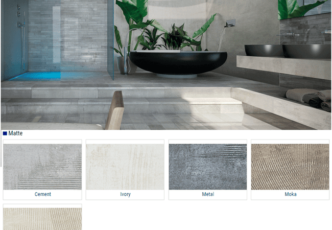 Olympia Kendo Matte Porcelain Tiles Color: Cement, Ivory, Metal, Moka, Sand Size: 6.5x40, Olympia Tile