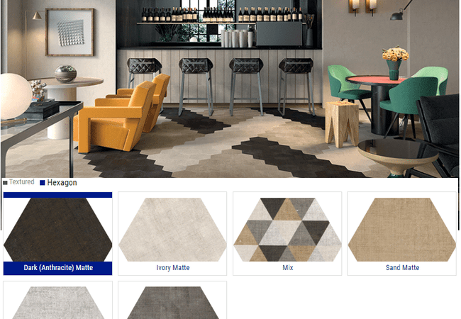 Olympia Merino Hexagon Matte Porcelain Tiles Color: Dark Anthracite, Ivory, Mix, Sand, Silver, Taupe Size: 10", Olympia Tile