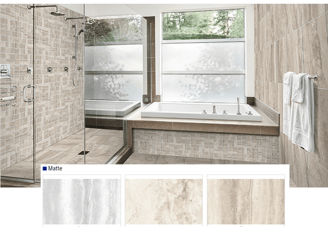 Olympia Metis Matte Glazed Porcelain Tiles Color: Grey, Ivory, Taupe Size: 12x24 18x18, Olympia Tile