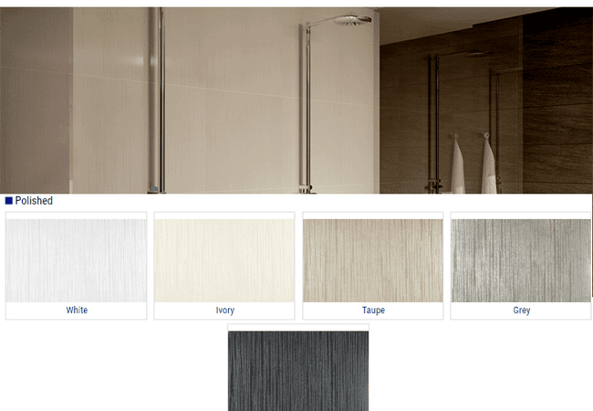 Olympia Niagara Falls Polished Glazed Porcelain Tile Color: White, Ivory, Taupe, Grey, Black Size: 12x24, 24x24, Olympia Tile