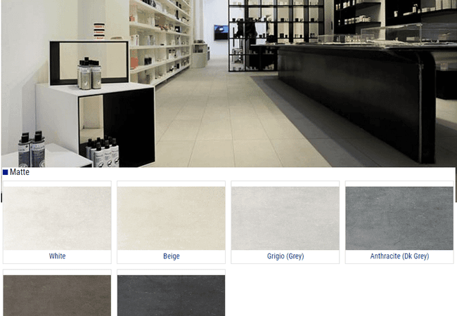 Olympia Rock Matte Porcelain Tiles Color: White, Beige, Grigio Grey, Anthracite Dark Grey, Brown, Nero Black Size: 12x24, Olympia Tile