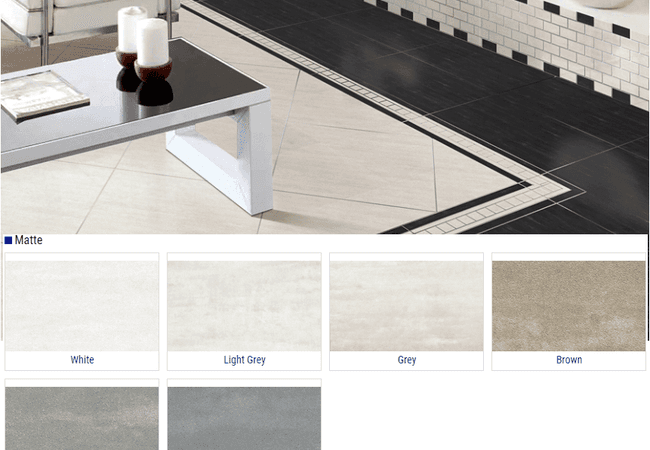 Olympia Rosedale Matte Porcelain Tiles Color: White, Light Grey, Grey, Brown, Charcoal, Blue Grey Size: 12x24, Olympia Tile