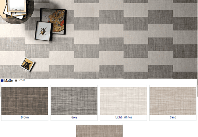 Olympia Tailorart Matte Porcelain Tiles Color: Brown, Grey, Light White, Sand, Taupe Color: 12x24 24x24, Olympia Tile