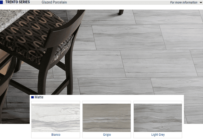 Olympia Trento Matte Glazed Porcelain Tiles Color: Bianco, Grigio, Light Grey Size: 12x24, Olympia Tile