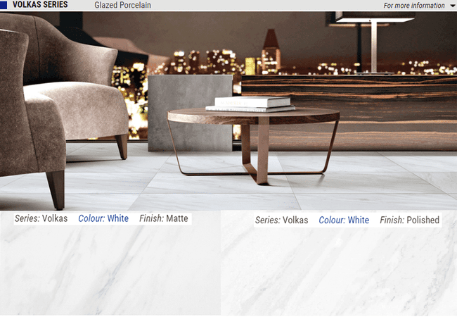 Olympia Volkas Polished and Matte Glazed Porcelain Tiles Color: White Size: 12x24 24x24 4x12, Olympia Tile