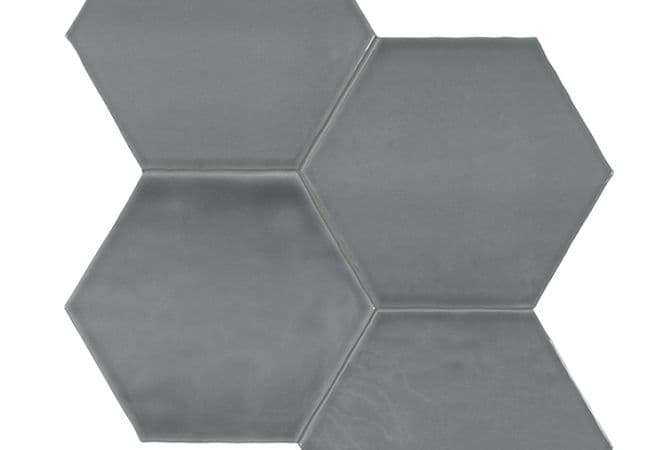 Richmond Tile Teramoda Charcoal 6" Hexagons, Richmond Flooring
