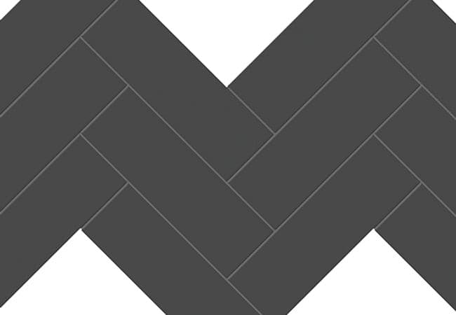 Richmond Tile Soho Retro Black 12"x12" Herringbone Matte, Richmond Flooring