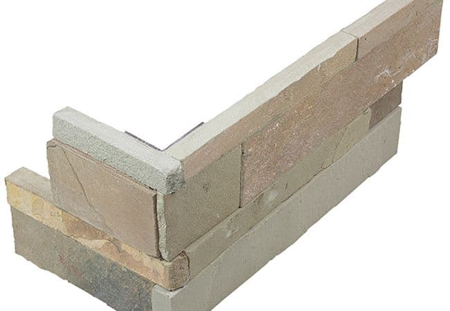 Richmond Tile Ledger Stone African Dune Assembled Corner 6"x18", Richmond Flooring