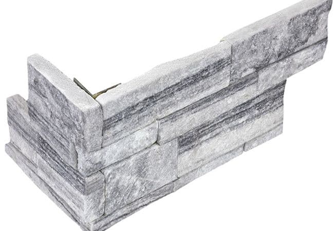 Richmond Tile Ledger Stone Nordic Crystal Assembled Corner 6"x18", Richmond Flooring