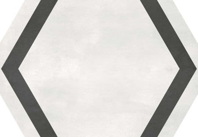 Richmond Tile Geoshapes Ivory 7x8 Hexagon With Frame, Richmond Flooring