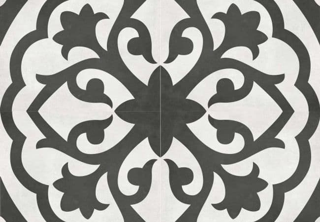 Richmond Tile Geoshapes Lotus 8x8 Monochrome Deco, Richmond Flooring