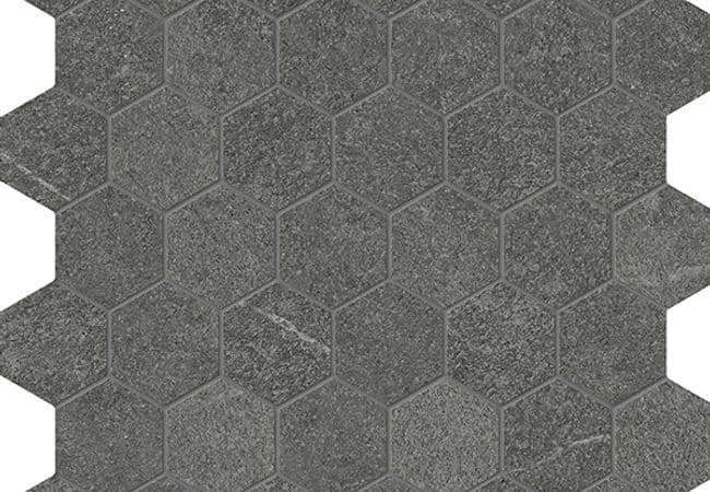 Richmond Tile Mjörk Carbon 2" Hexagon Matte, Richmond Flooring
