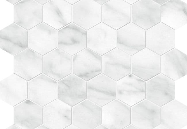 Richmond Tile Plata Carrara Abisso 2" Hexagon Mosaic Polished, Richmond Flooring