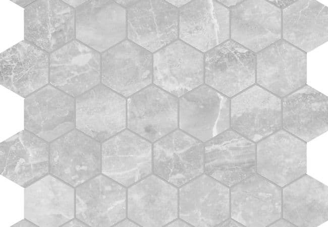 Richmond Tile Plata Perla Grigia 2" Hexagon Mosaic Matte, Richmond Flooring