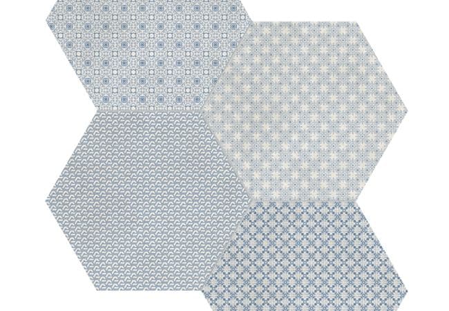 Richmond Tile Tapestri Denim Blend 8.5" Hexagon, Richmond Flooring