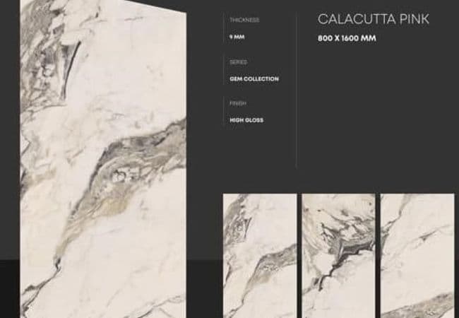 Sidco 32x64 Porcelain Tile Calacutta Pink Moonlight, SIDCO GLOBAL TRADE INC.