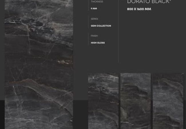 Sidco 32x64 Porcelain Tile Dorato Black, SIDCO GLOBAL TRADE INC.