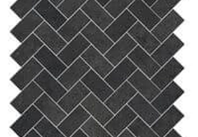 Sapphirus Stone & Tile Ark Black Matt Herringbone Porcelain Mosaic