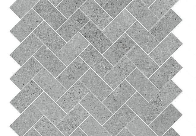 Sapphirus Stone & Tile Ark Silver Matt Herringbone Porcelain Mosaic, Sapphirus Stone & Tile