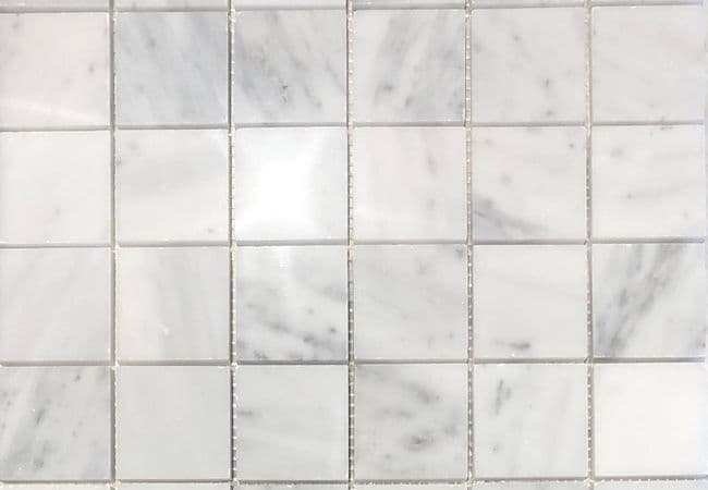Sapphirus Stone & Tile Carrara Square Polished Marble Mosaic, Sapphirus Stone & Tile