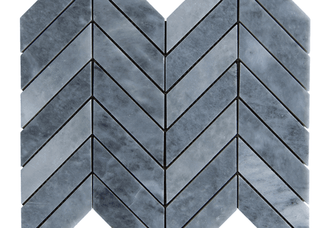 Sapphirus Stone & Tile Grigio Marmi Herringbone Polished Marble Mosaic, Sapphirus Stone & Tile