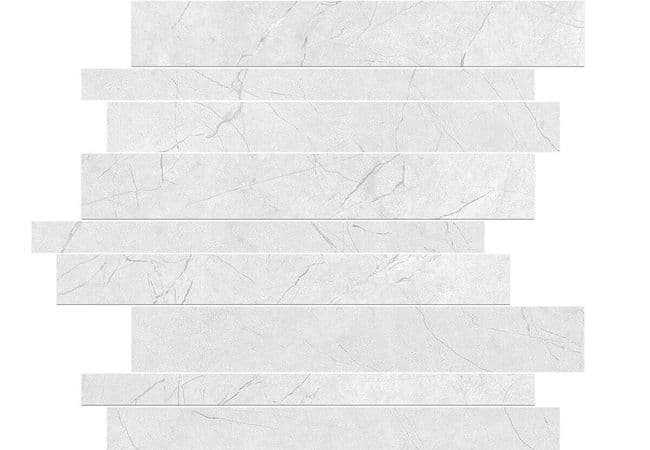 Sapphirus Stone & Tile Mood Grey Polished Linear Porcelain Mosaic, Sapphirus Stone & Tile