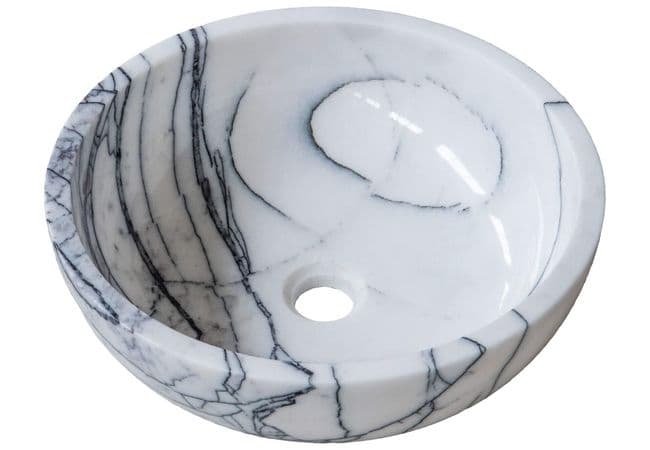 Sapphirus Stone & Tile New York lilac Marble Round Sink, Sapphirus Stone & Tile