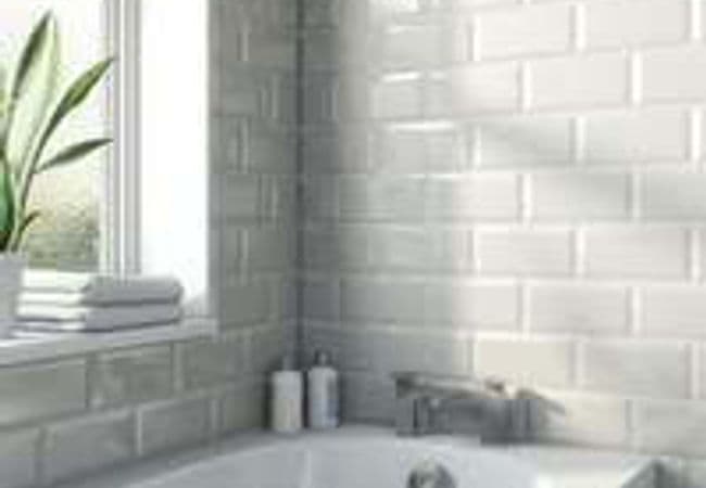 Sapphirus Stone & Tile Glossy Grey Bevel Subway Tile 4''x8'', Sapphirus Stone & Tile