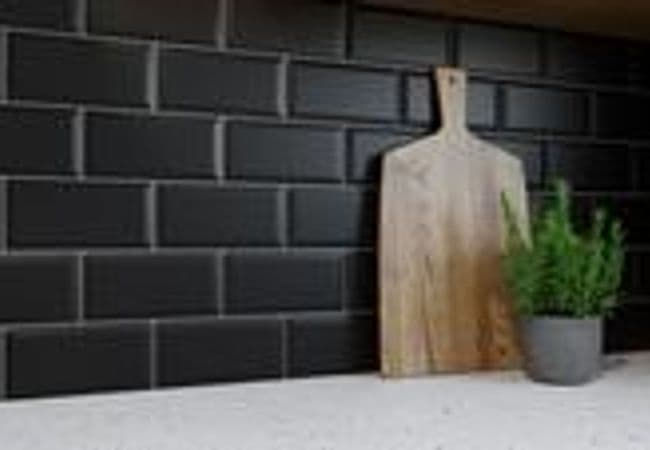 Sapphirus Stone & Tile Matt Black Bevel Subway Tile 3''x6'', Sapphirus Stone & Tile