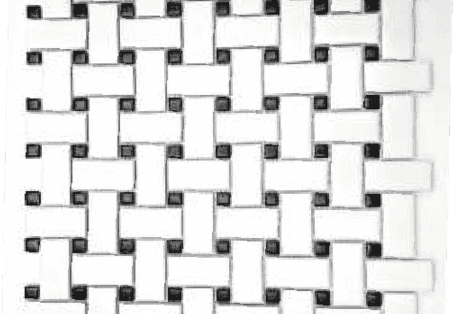 Sarana Tile Porcelain Basketweave Porbsk1x2w/b, Sarana Tile