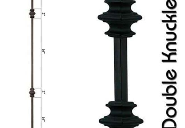 Stair Iron Baluster 42" Tall Double Knuckle, Squarefoot Flooring